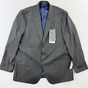 J.M. Haggar‎ Signature Executive Gray Suit Jacket Mens 48 Long Tailored Fit NEW
